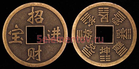Китайская монета удачи - Багуа позднего неба d = 6 см
