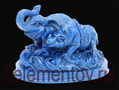 Синий (водный) Носорог  и Слон - фигурка