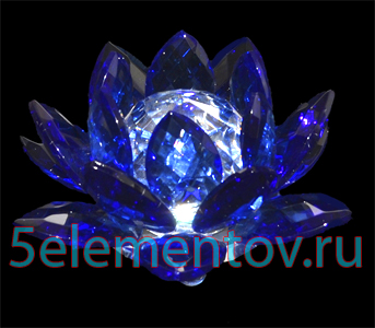 Хрустальный лотос темно-синий d = 8 см - ВТОРОЙ СОРТ