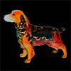 Собака оранжевая ушастая - фарфоровая